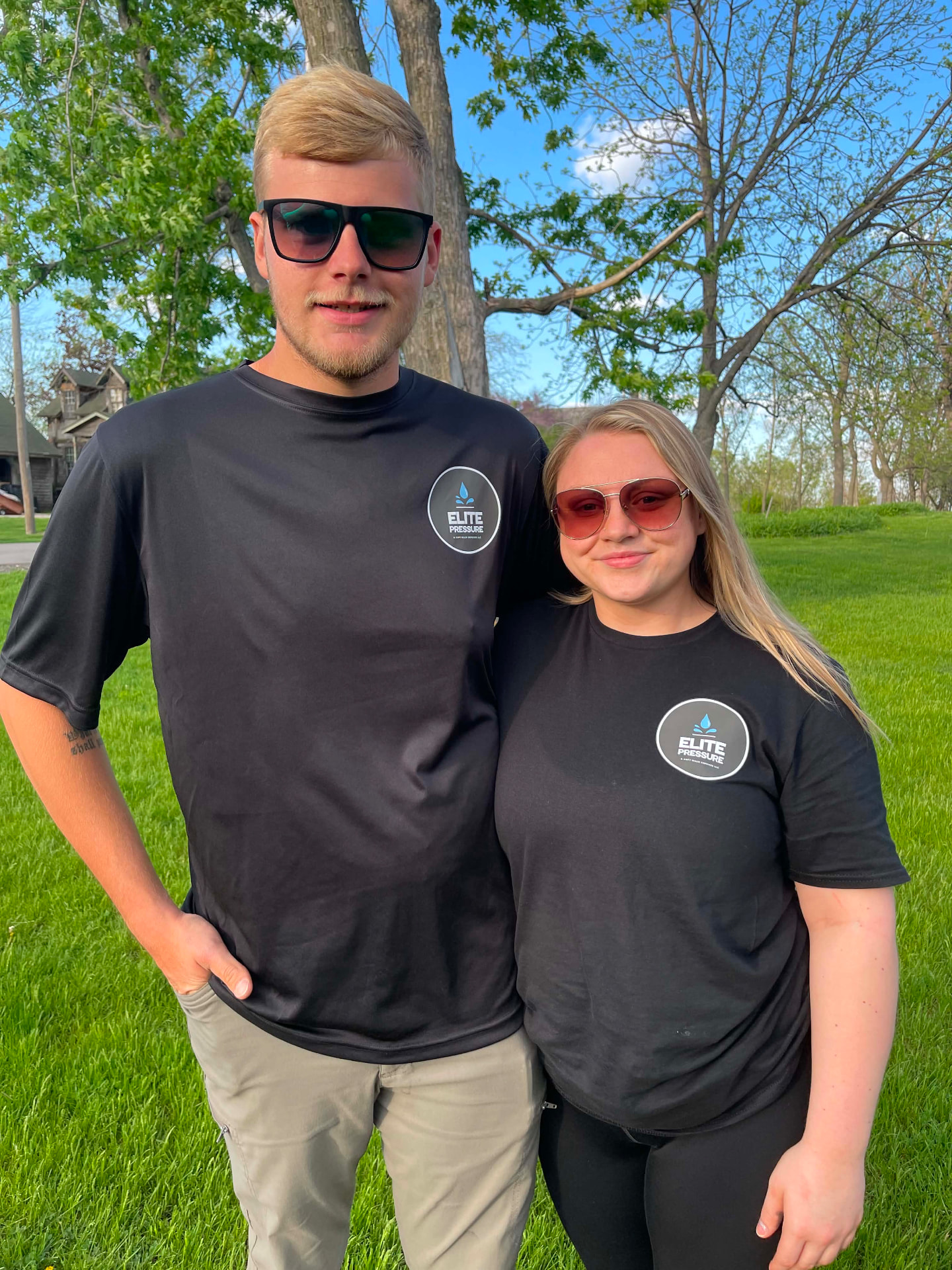 Connor, owner of Elite Pressure & Soft Wash Services LLC, on site with a team member