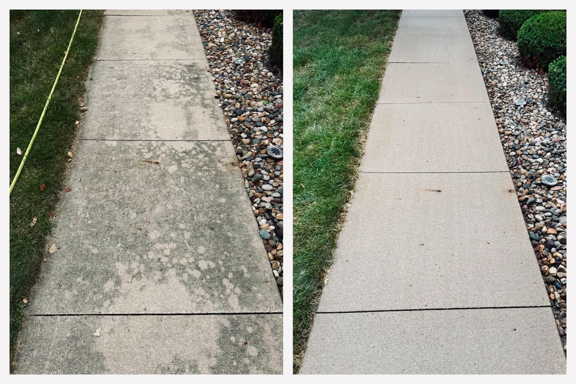 Sidewalk & Concrete Cleaning — before and after