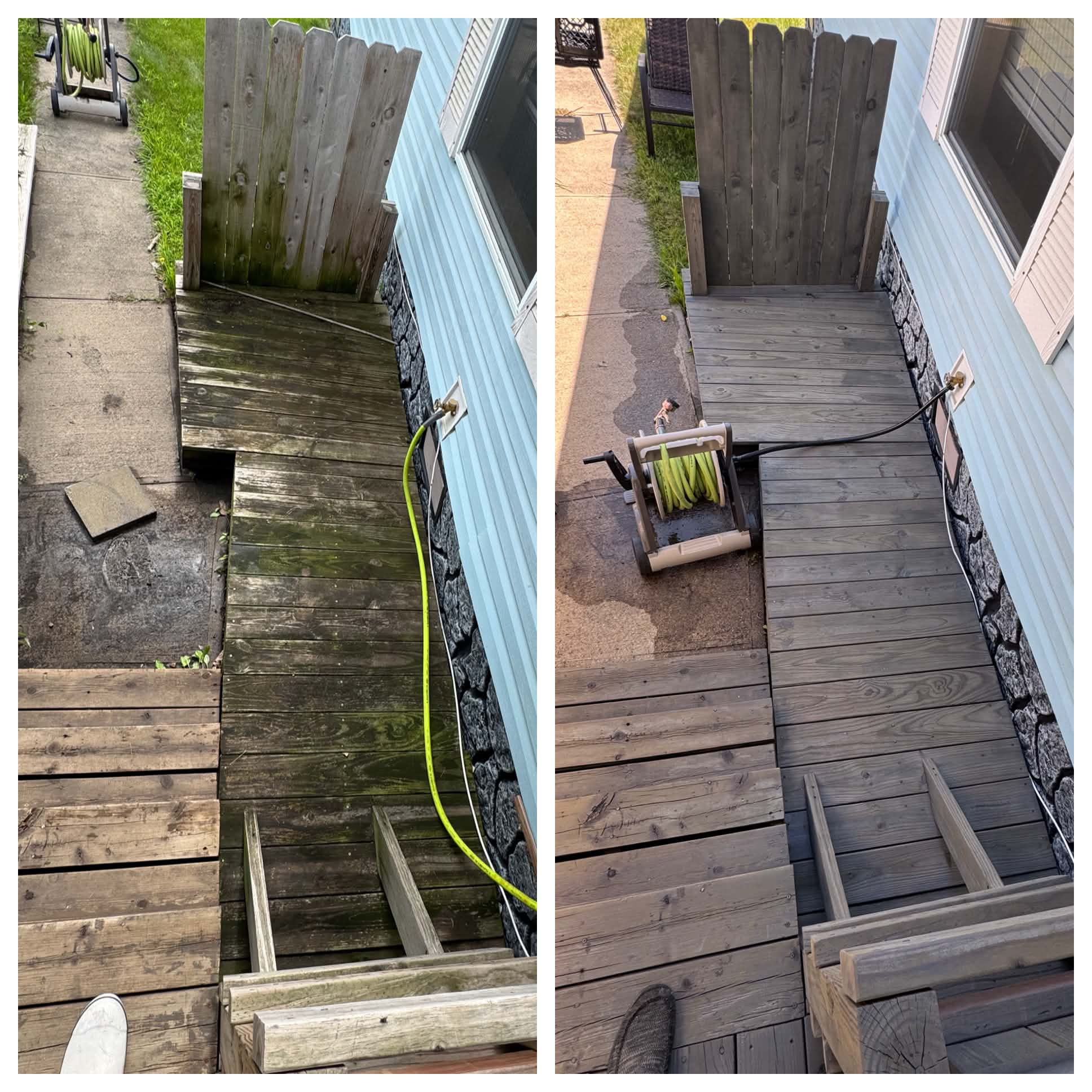 Wood Walkway Restoration — before and after